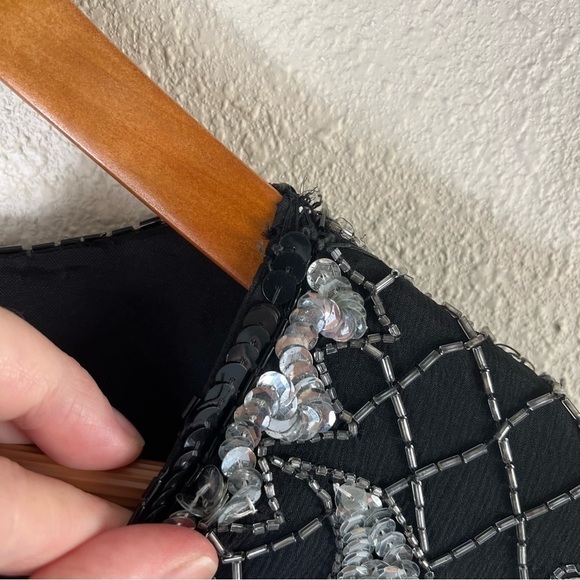 VINTAGE CHAMPELLYSE Great Gatsby Beaded Cocktail Long Sleeve Midi Dress - Picture 11 of 13